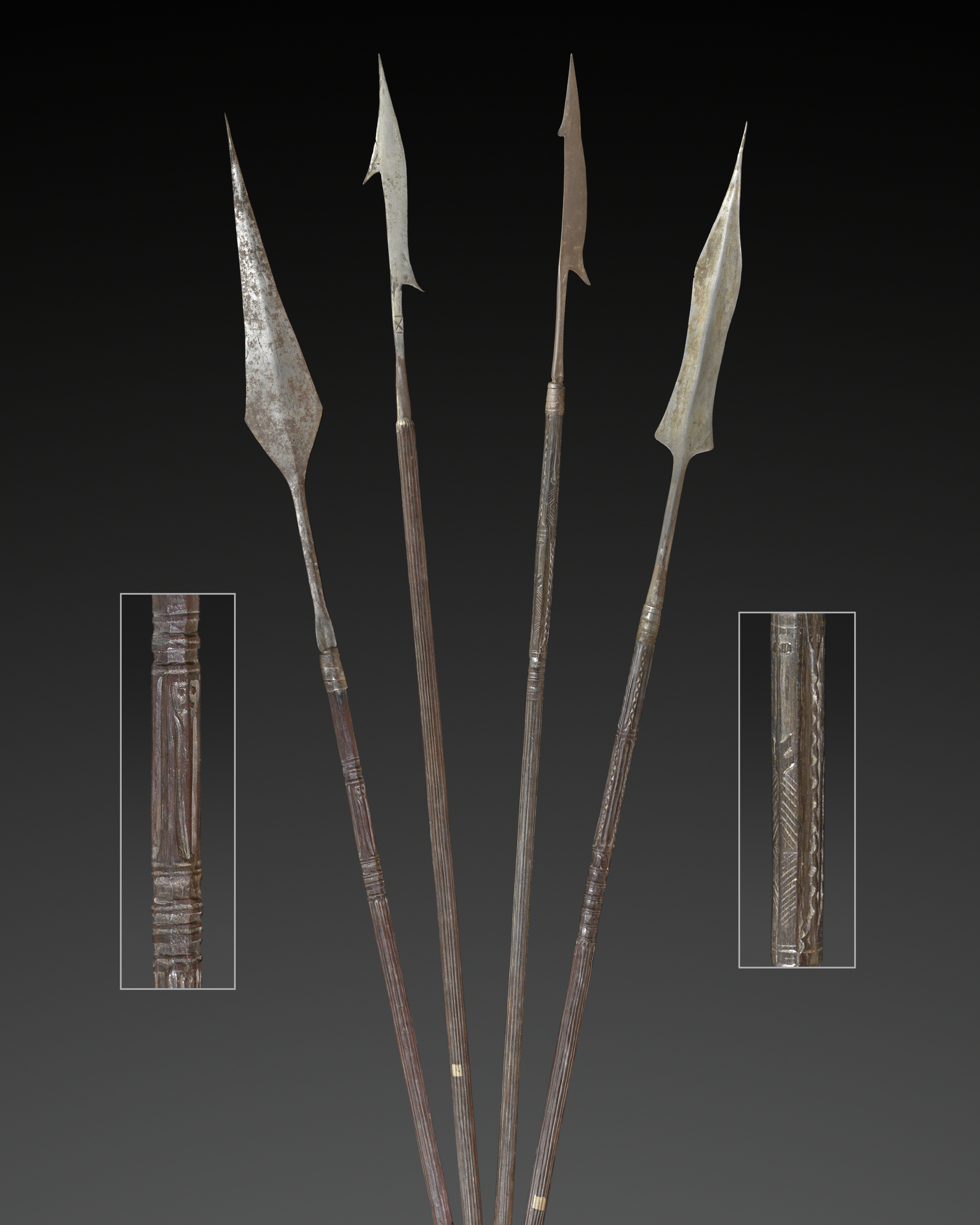 Korwar Spears with Iron Blades